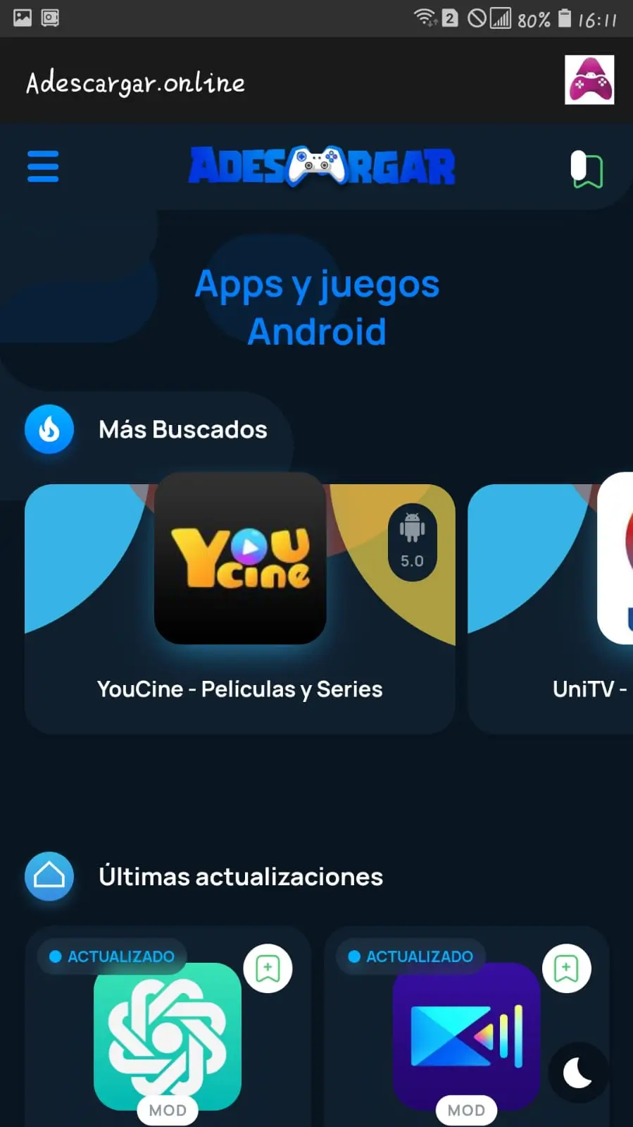 Screenshot of Adescare Online